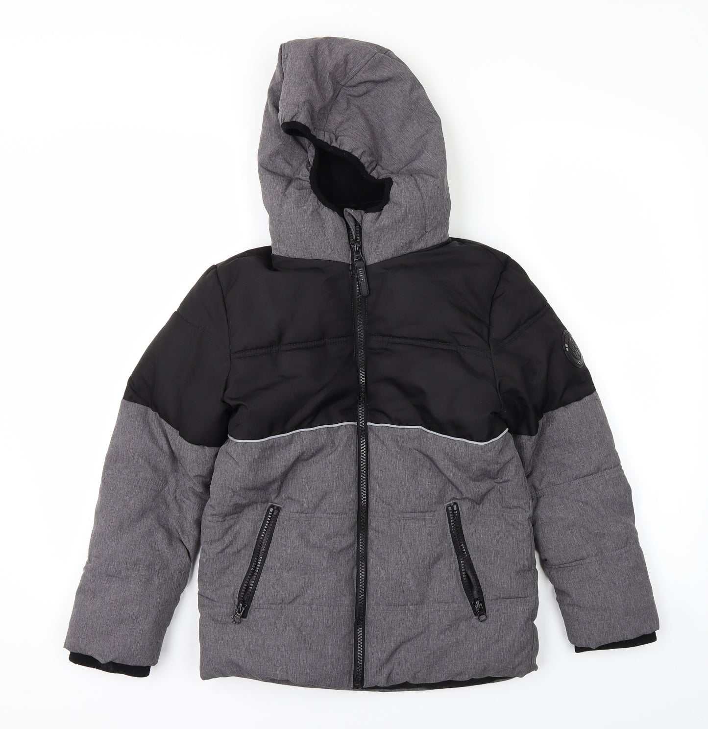 F&F Boys Grey   Puffer Jacket Coat Size 8-9 Years