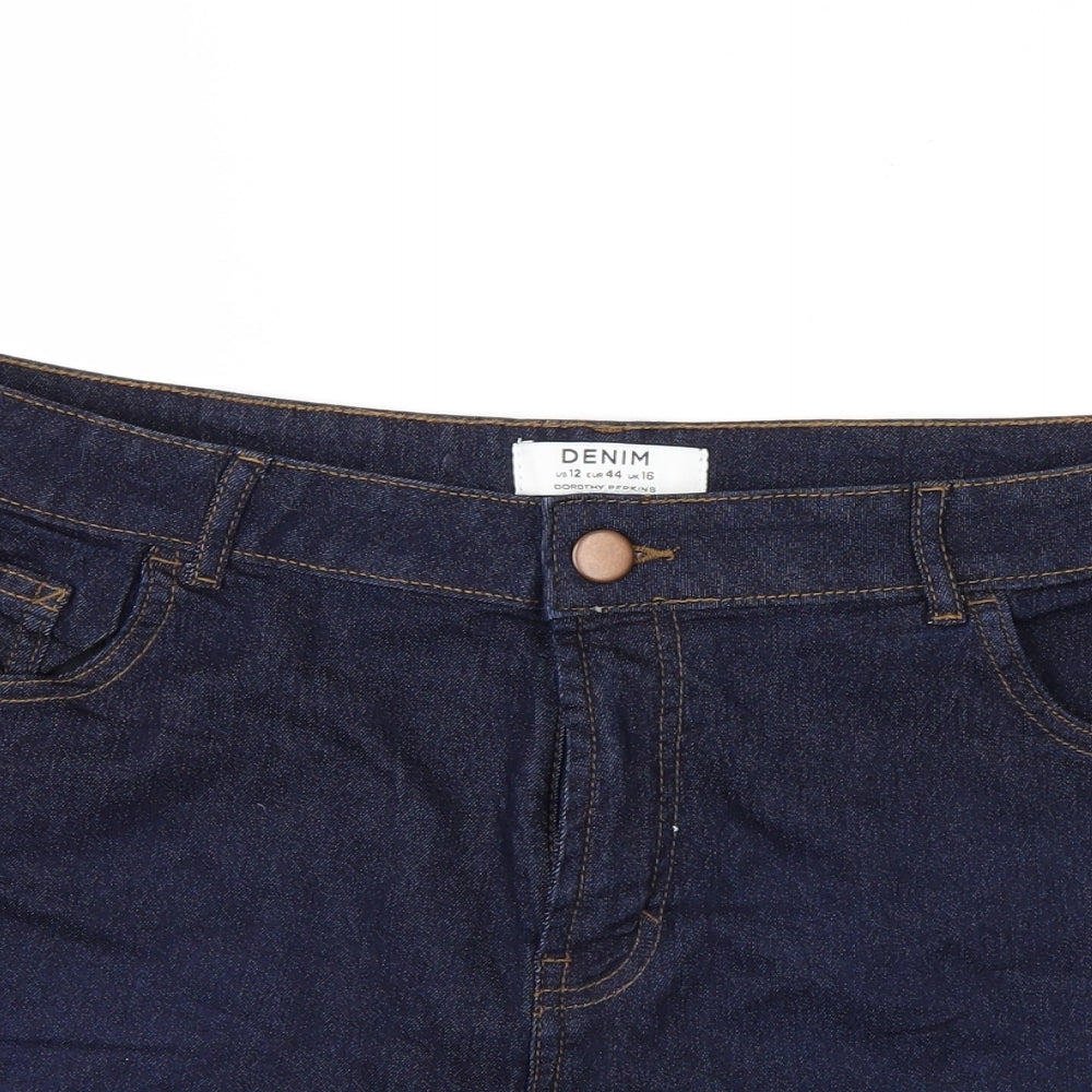 Dorothy Perkins Womens Blue  Denim Cargo Shorts Size 12