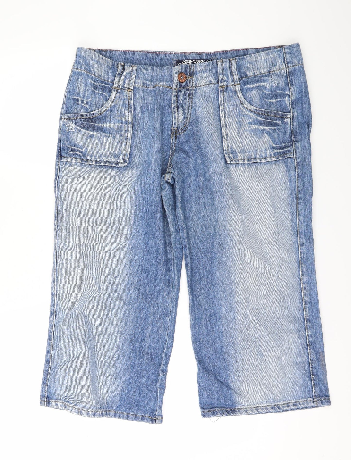 New Look Womens Blue  Denim Chino Shorts Size 16