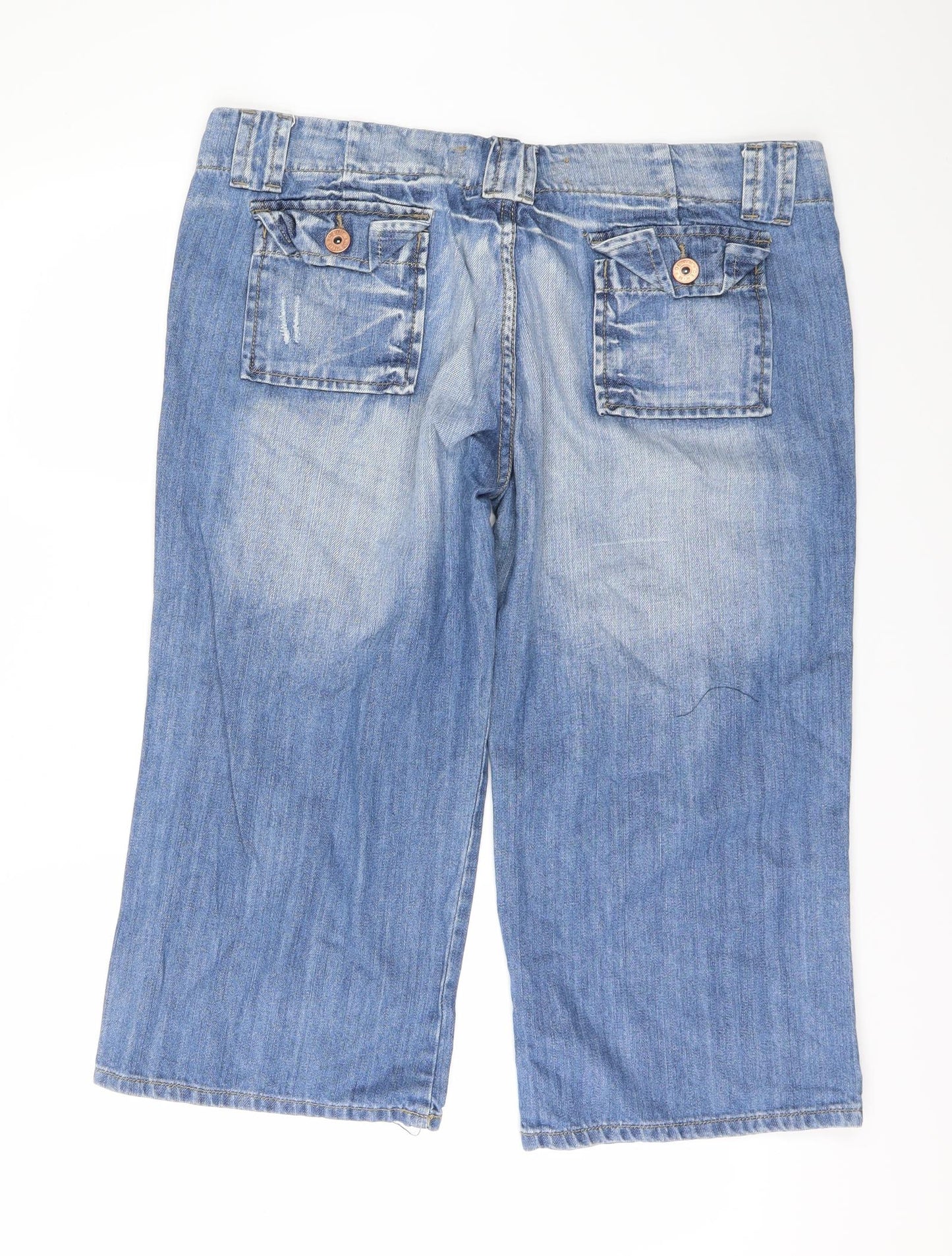 New Look Womens Blue  Denim Chino Shorts Size 16