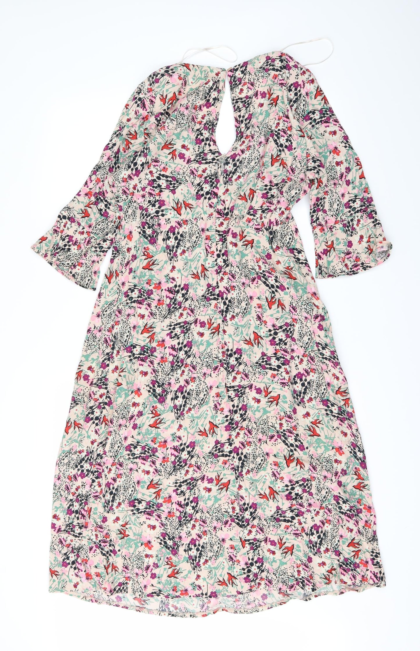 TU Womens Beige Floral  A-Line  Size 14