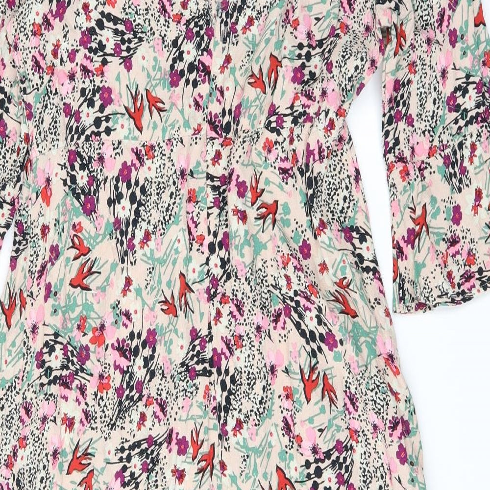TU Womens Beige Floral  A-Line  Size 14