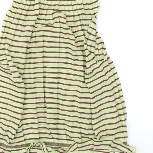 Killah Womens Green Striped  Basic T-Shirt Size S