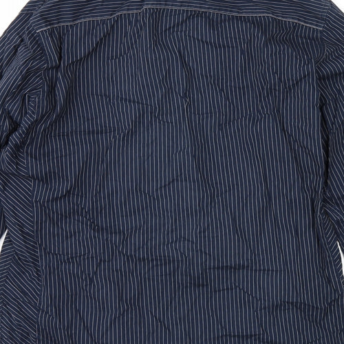 nextt Mens Blue Striped   Dress Shirt Size M