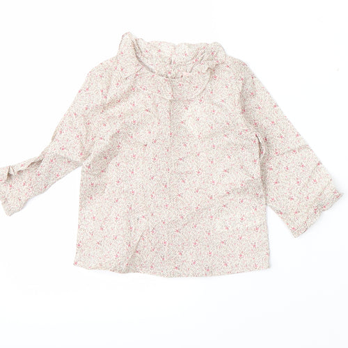 Bonpoint Baby White Floral  Basic Button-Up Size 12 Months