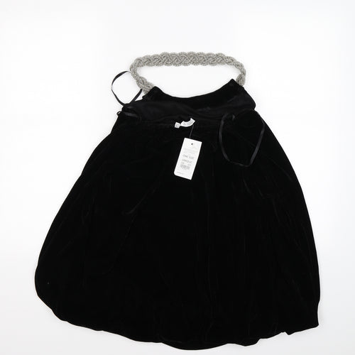New Look Womens Black  Velour Tunic T-Shirt One Size  - puff ball