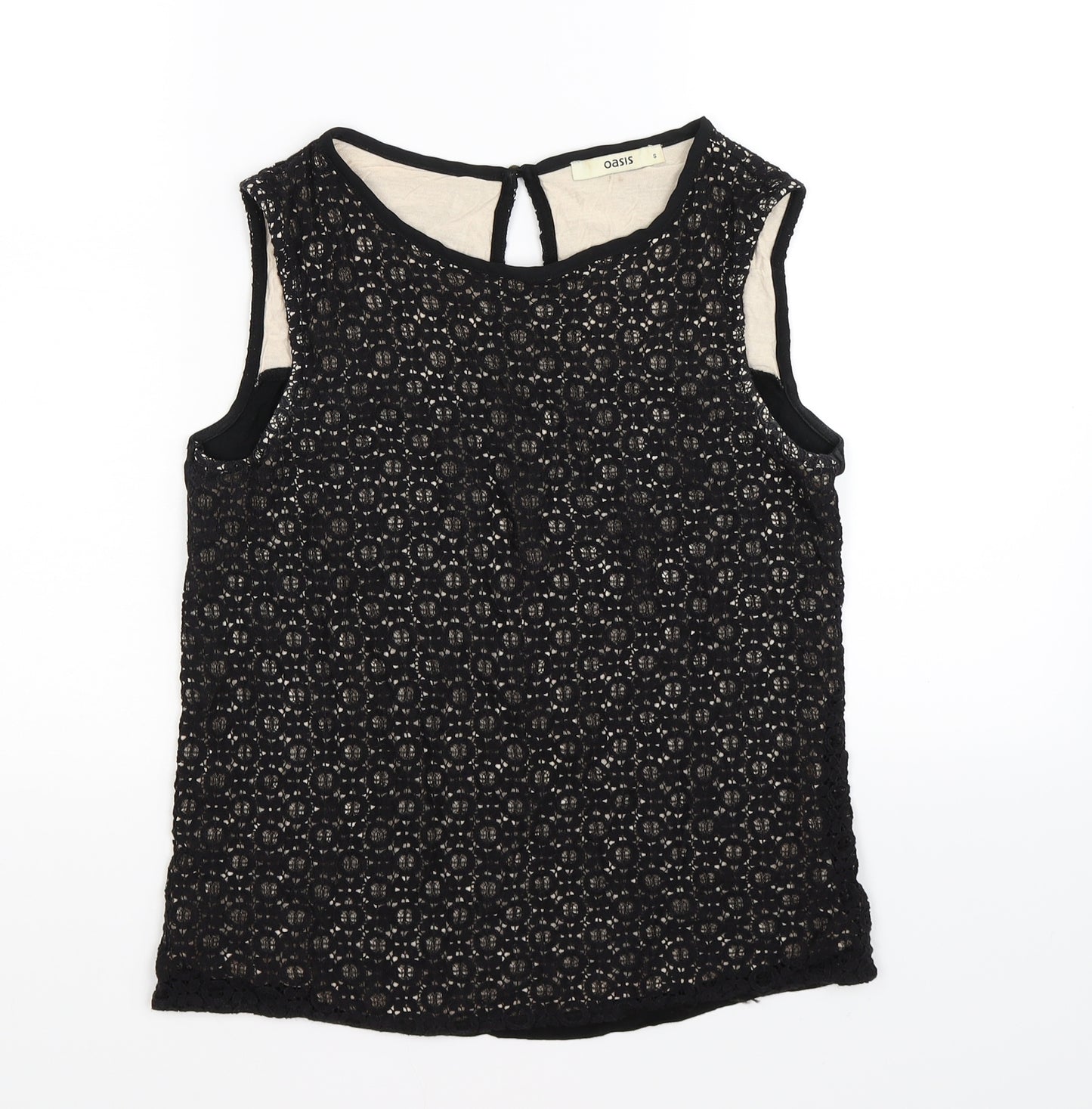 Oasis Womens Black Floral  Basic T-Shirt Size S