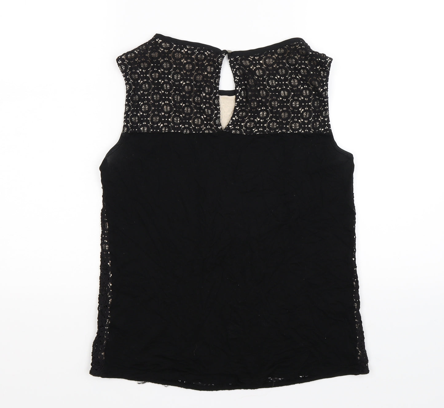 Oasis Womens Black Floral  Basic T-Shirt Size S