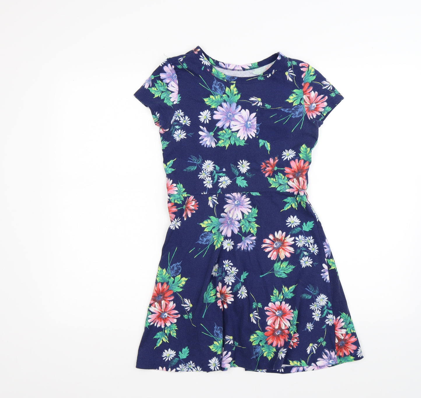 Gap Girls Blue Floral  Fit & Flare  Size 9-10 Years