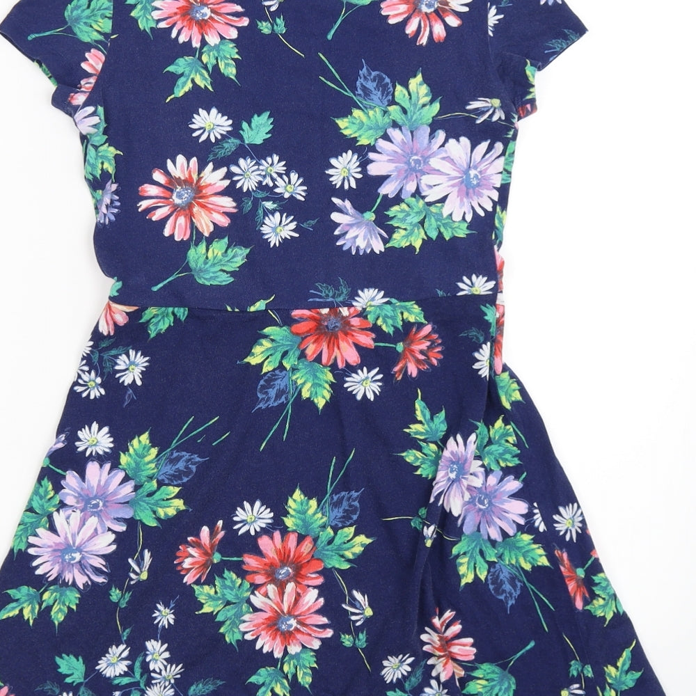 Gap Girls Blue Floral  Fit & Flare  Size 9-10 Years