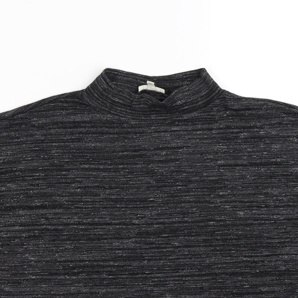 River Island Womens Black Striped  Basic T-Shirt Size 12