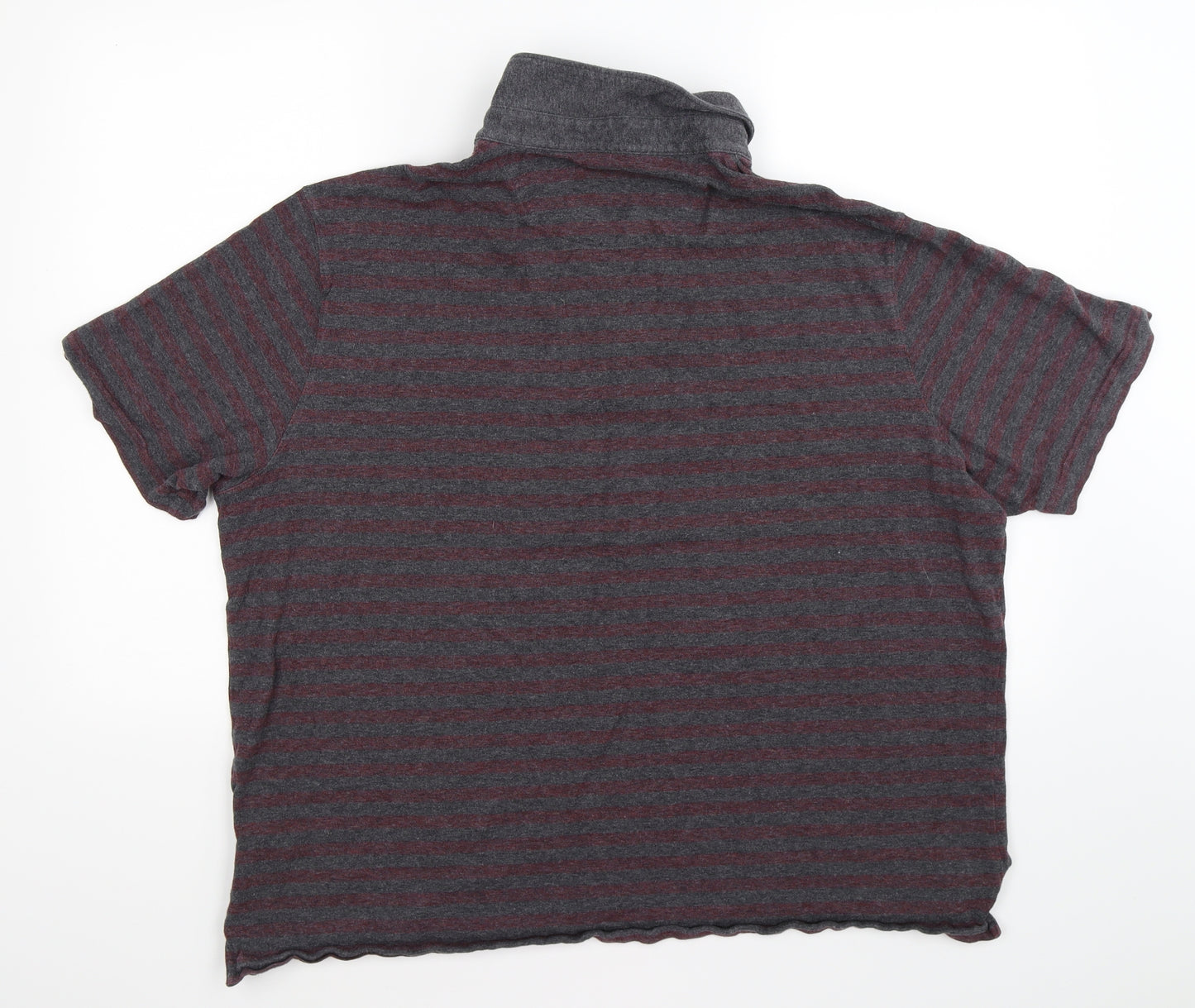 Marks and Spencer Mens Grey Striped   Polo Size 2XL