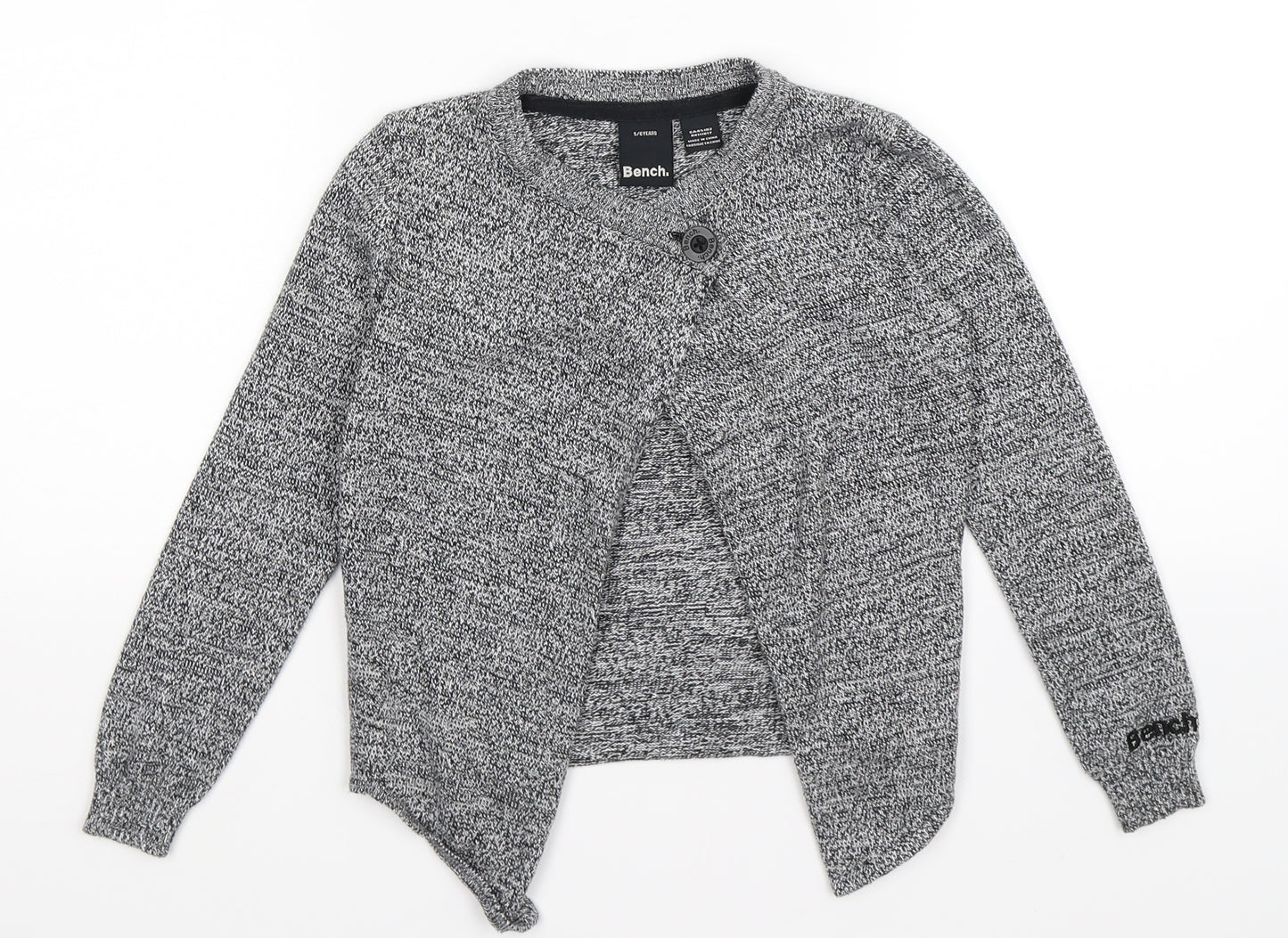 Bench Girls Grey  Knit Cardigan Jumper Size 5-6 Years