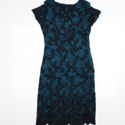 TU Womens Blue Floral Lace Bodycon  Size 10