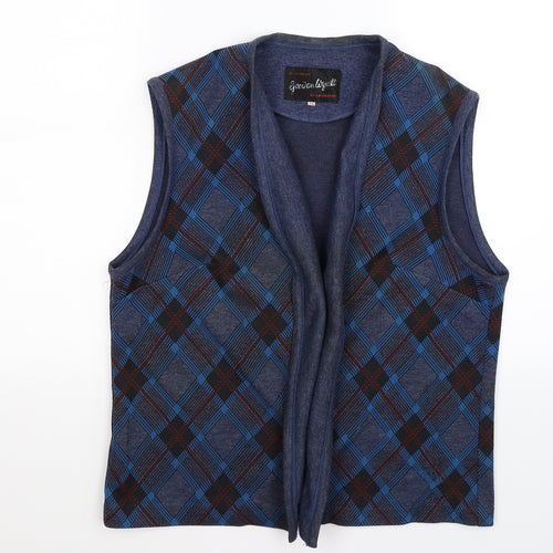 gordon wyatt Womens Blue Check Knit Vest Jumper Size 18