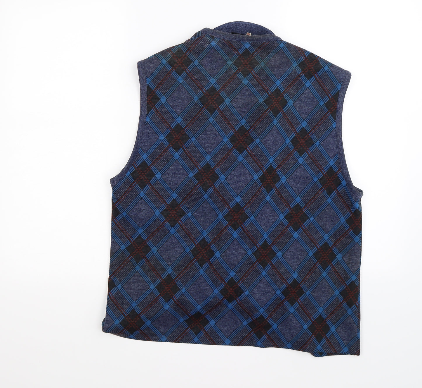 gordon wyatt Womens Blue Check Knit Vest Jumper Size 18