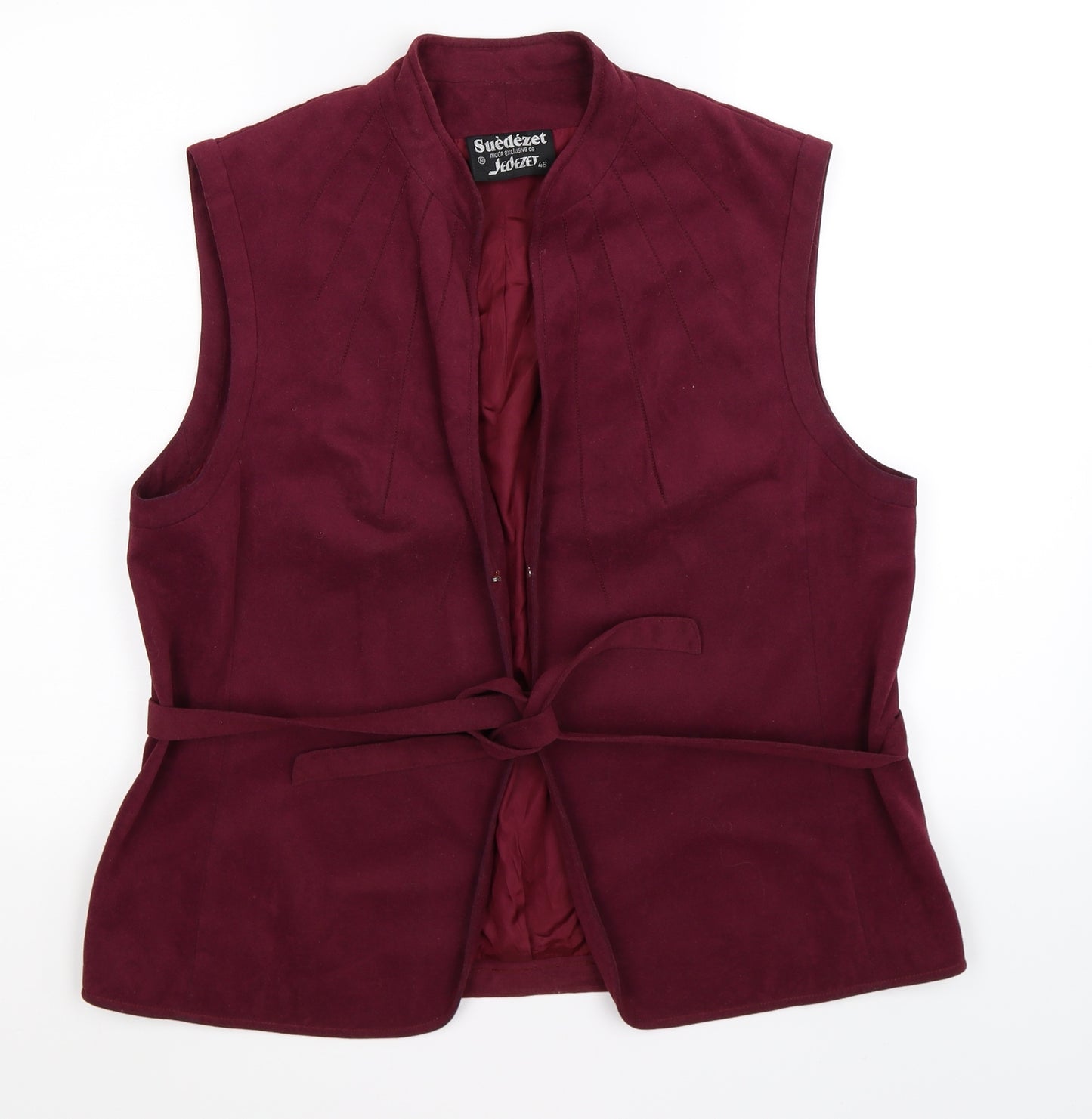 suedezet Womens Purple  Velour Vest Jumper Size 18