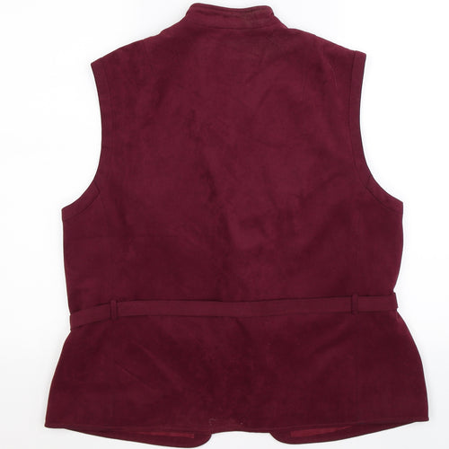 suedezet Womens Purple  Velour Vest Jumper Size 18