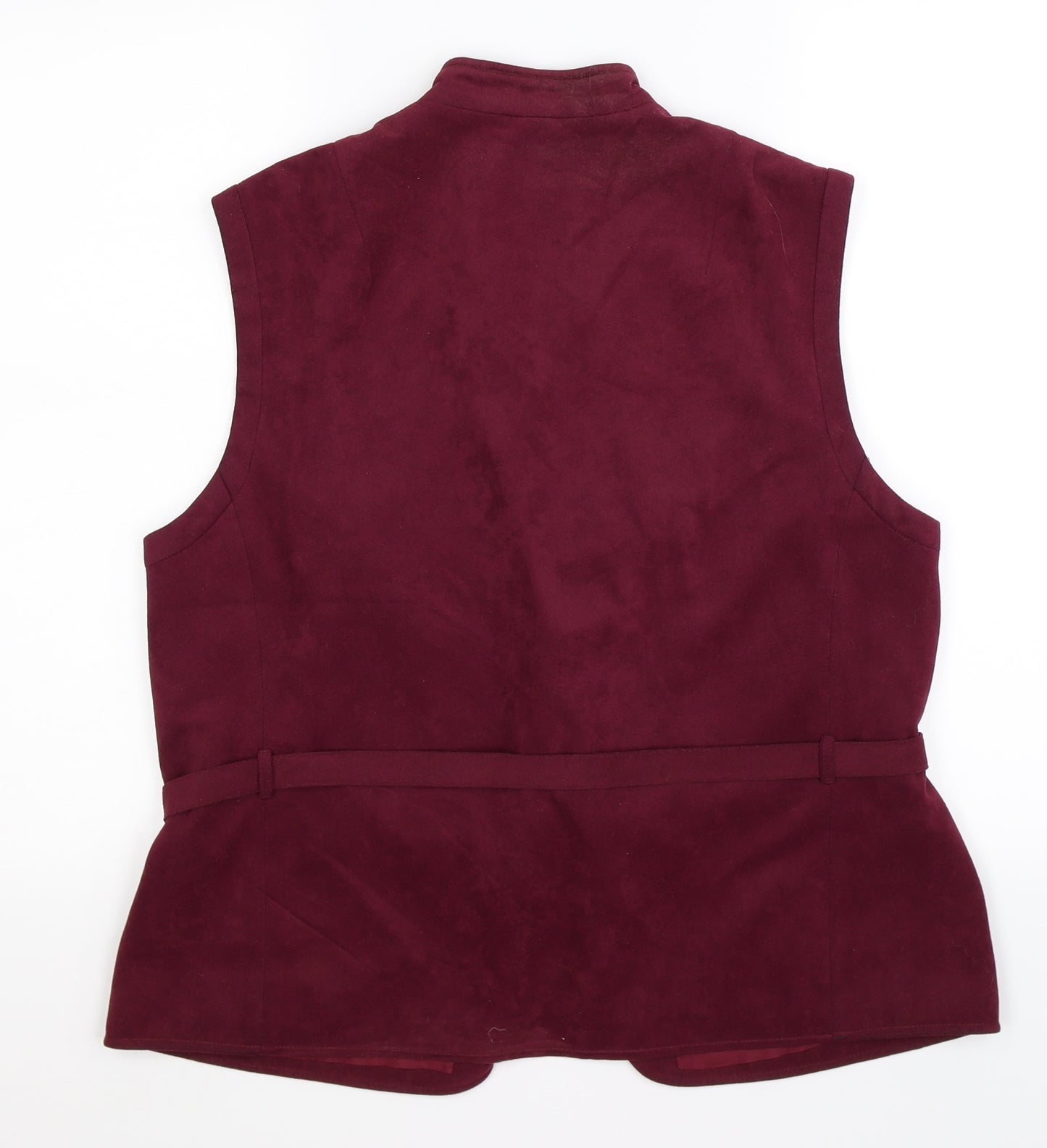 suedezet Womens Purple  Velour Vest Jumper Size 18