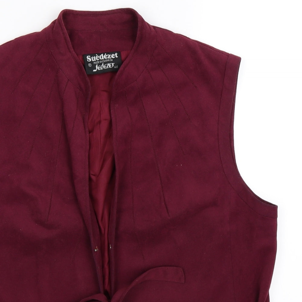 suedezet Womens Purple  Velour Vest Jumper Size 18