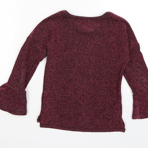 nuytmeg Girls Pink  Knit Pullover Jumper Size 6-7 Years  - flute sleeve