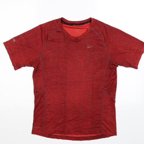 nik Mens Red Striped   T-Shirt Size S