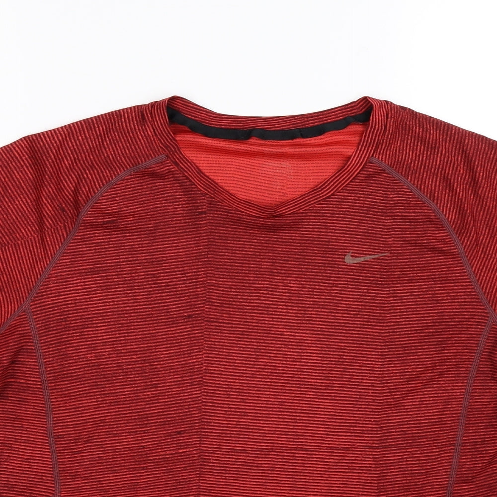 nik Mens Red Striped   T-Shirt Size S