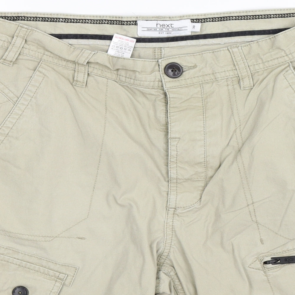 NEXT Mens Beige  Denim Cargo Shorts Size 30