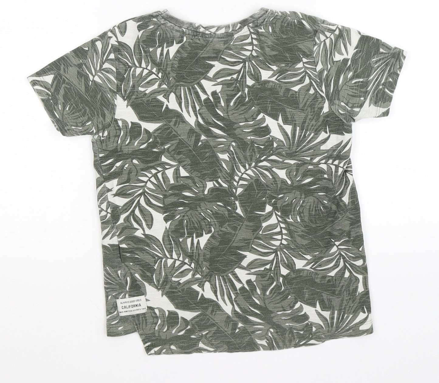 primar Boys Green Floral  Basic T-Shirt Size 4-5 Years  - good vibes