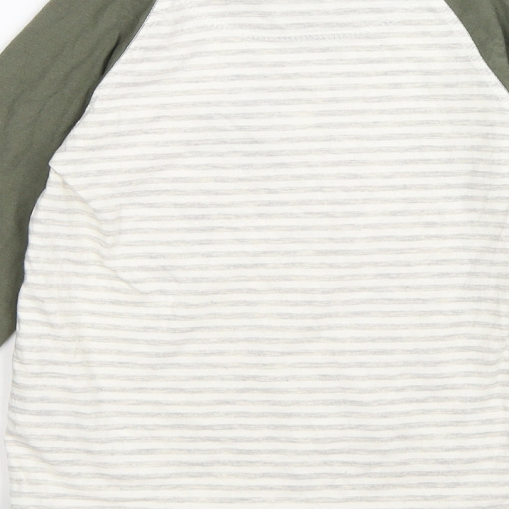 mantaray Boys Green Striped  Basic T-Shirt Size 5-6 Years  - future is green