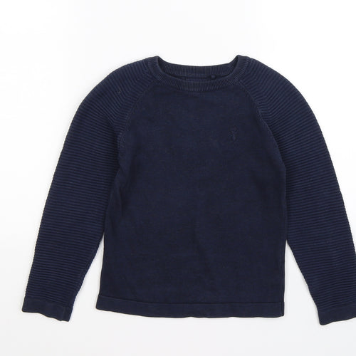 NEXT Boys Blue Striped Knit Pullover Jumper Size 4 Years