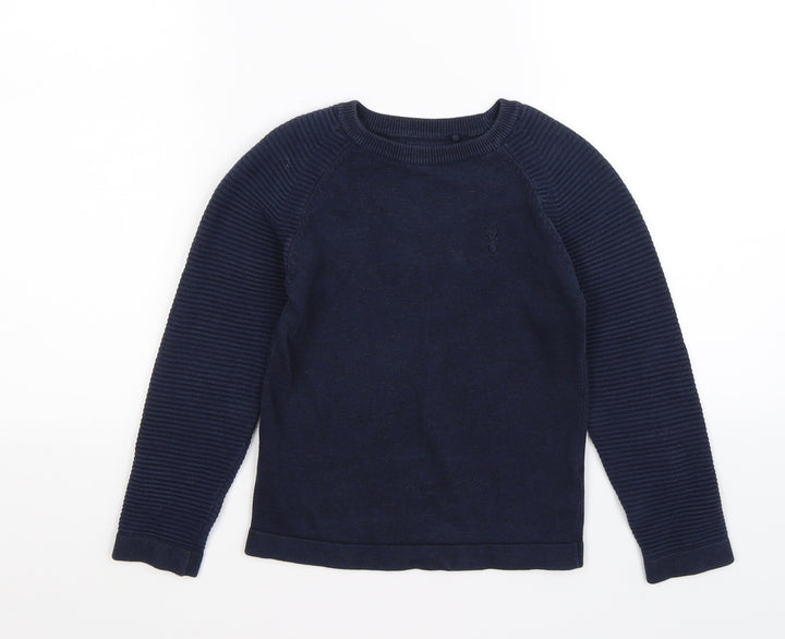 NEXT Boys Blue Striped Knit Pullover Jumper Size 4 Years