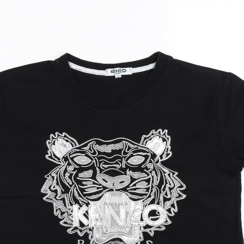 KENZO Mens Black    T-Shirt Size M  - tiger