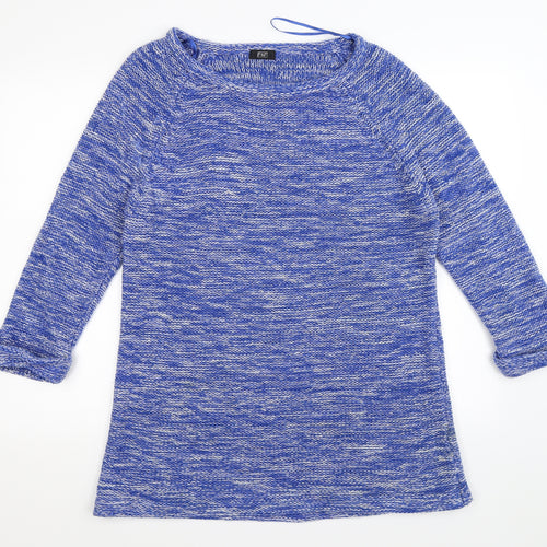 F*F Womens Blue Striped Knit Tunic Jumper Size 18