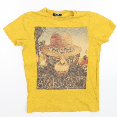 NEXT Boys Yellow   Basic T-Shirt Size 4 Years  - awesome monkey