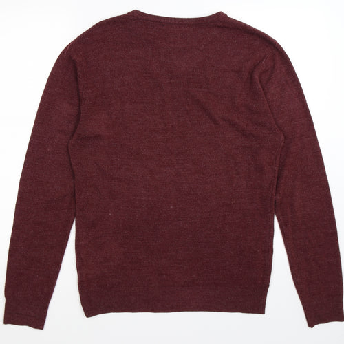 cedarwood state Mens Red  Knit Pullover Jumper Size M