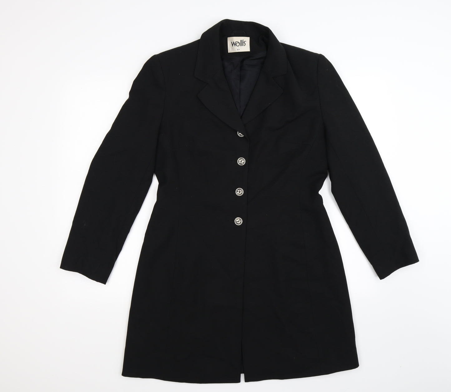 Wallis Womens Black   Overcoat Coat Size 12