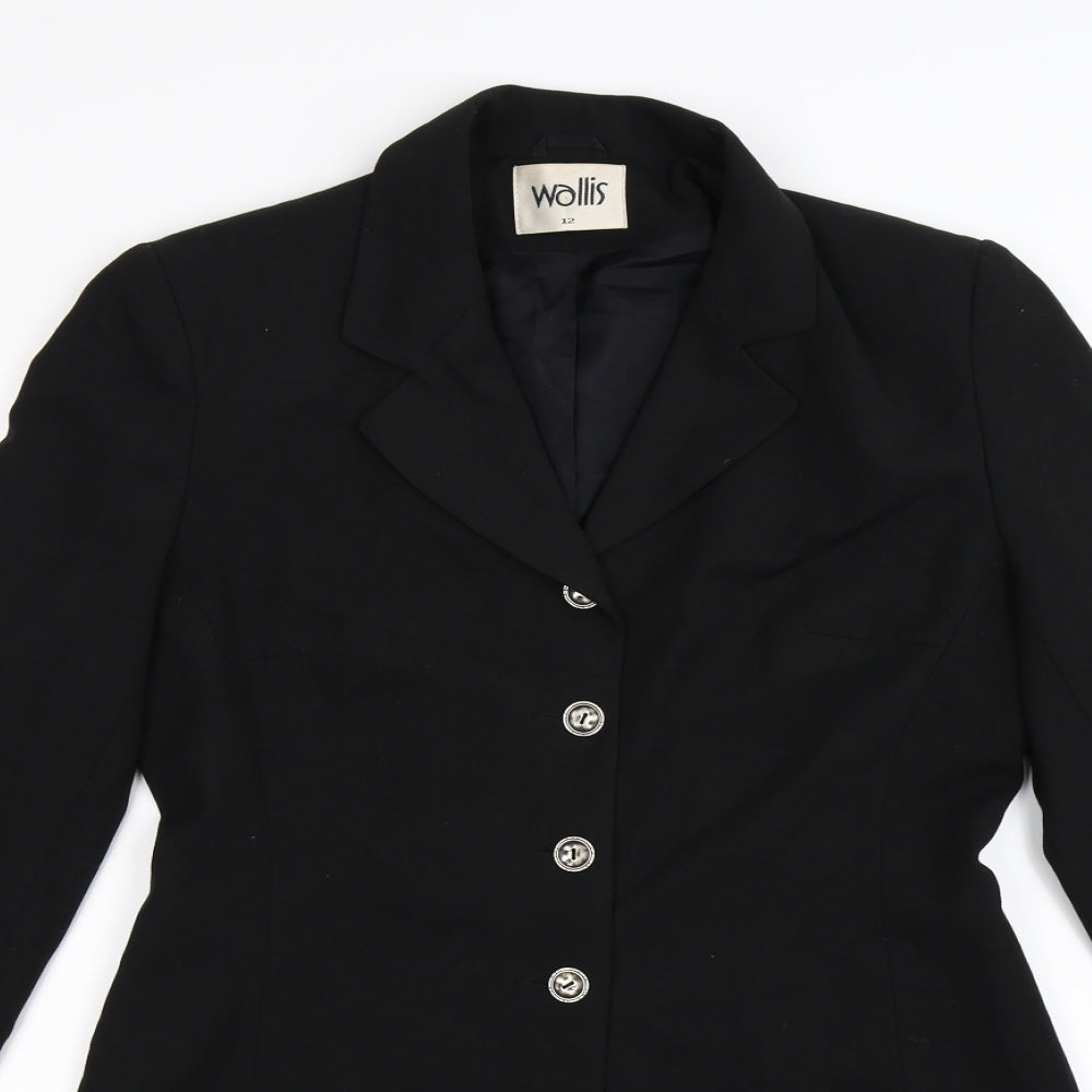 Wallis Womens Black   Overcoat Coat Size 12