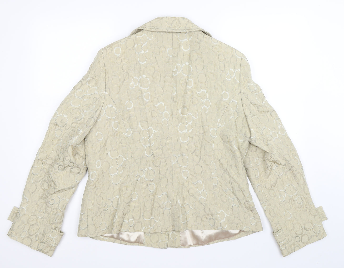 PLANET Womens Gold Polka Dot  Jacket Blazer Size 16