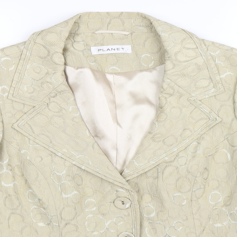 PLANET Womens Gold Polka Dot  Jacket Blazer Size 16