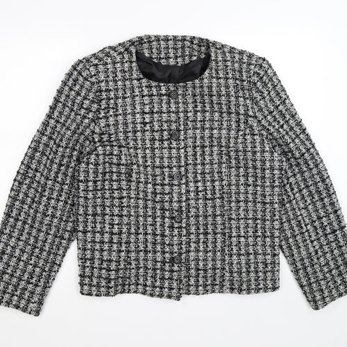 Bonmarché Womens Black Check Knit Jacket  Size 18
