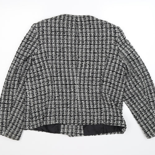 Bonmarché Womens Black Check Knit Jacket  Size 18
