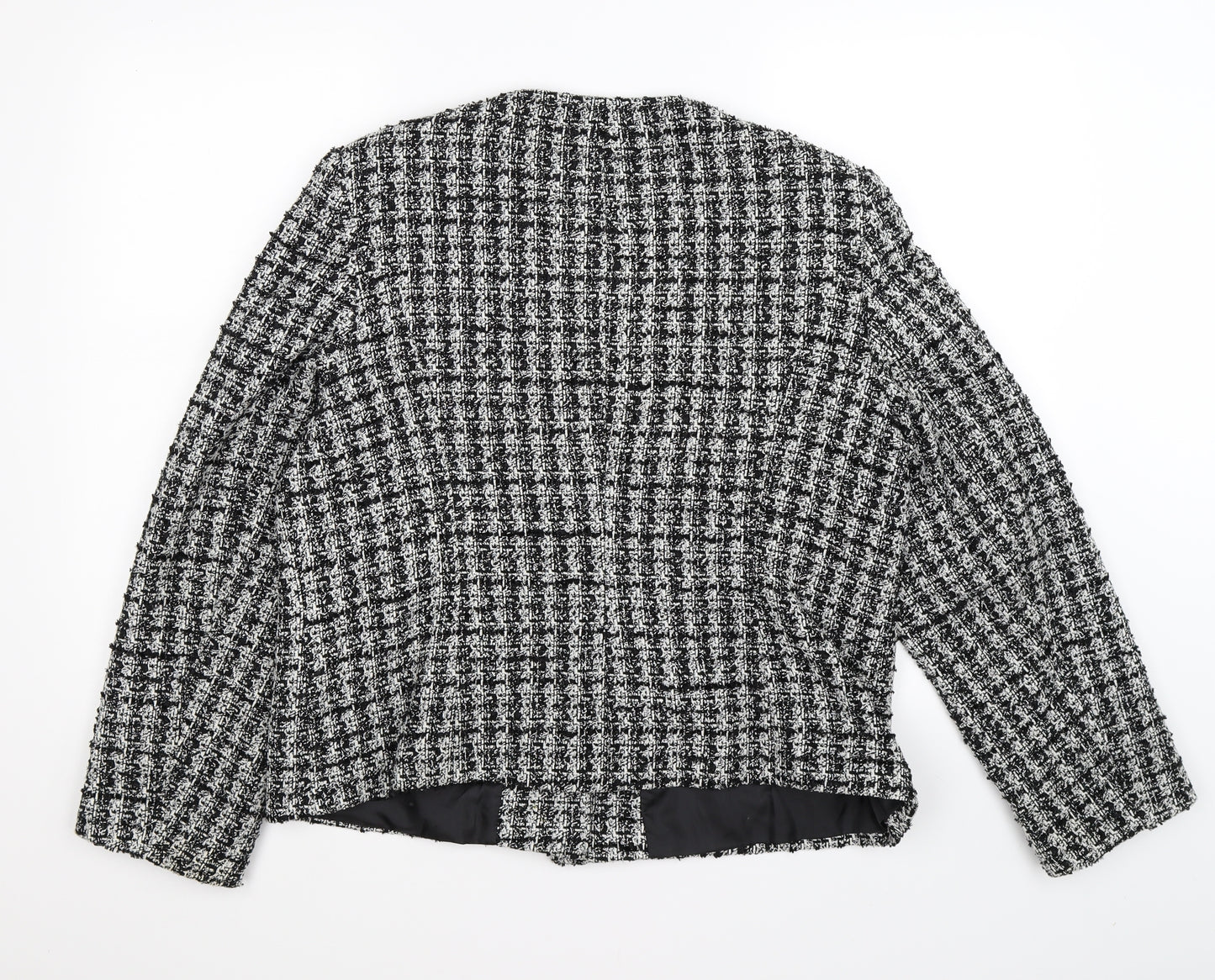 Bonmarché Womens Black Check Knit Jacket  Size 18