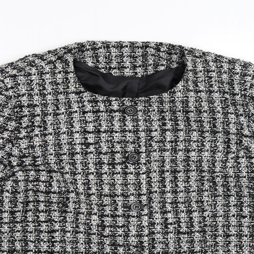 Bonmarché Womens Black Check Knit Jacket  Size 18