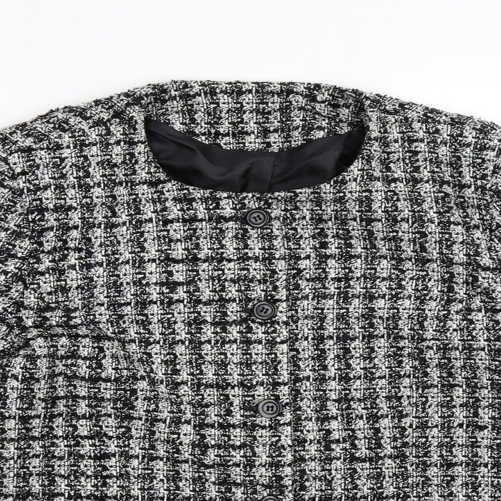 Bonmarché Womens Black Check Knit Jacket  Size 18