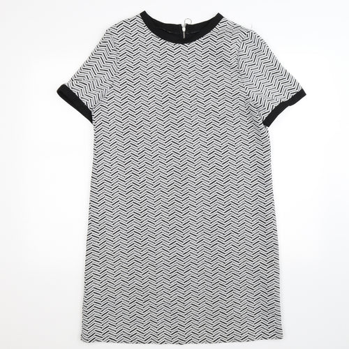 Marks and Spencer Womens White Striped  T-Shirt Dress  Size 12