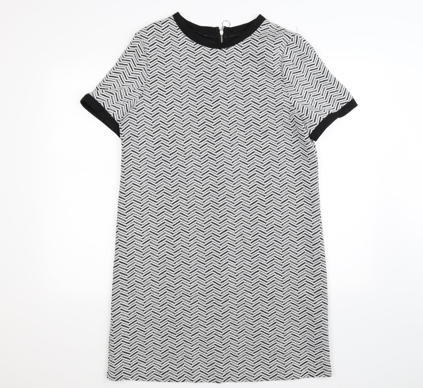 Marks and Spencer Womens White Striped  T-Shirt Dress  Size 12