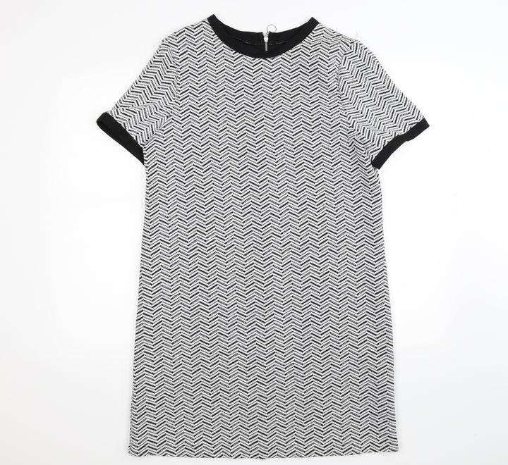 Marks and Spencer Womens White Striped  T-Shirt Dress  Size 12