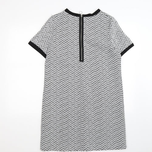 Marks and Spencer Womens White Striped  T-Shirt Dress  Size 12