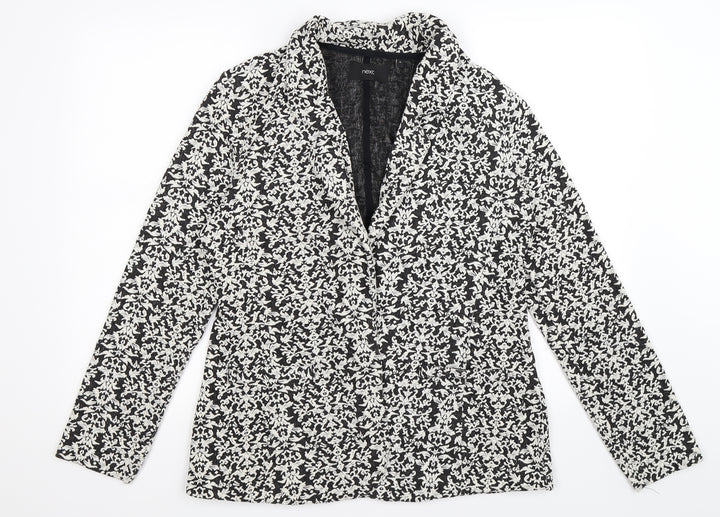 NEXT Womens Black Floral Jacket Size 16